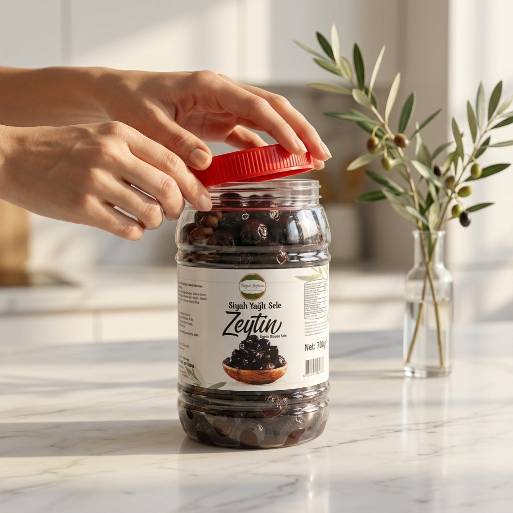 Söğüt Sofrası Zwarte Olijven in Olie (Siyah Yağlı Sele) - 700g
