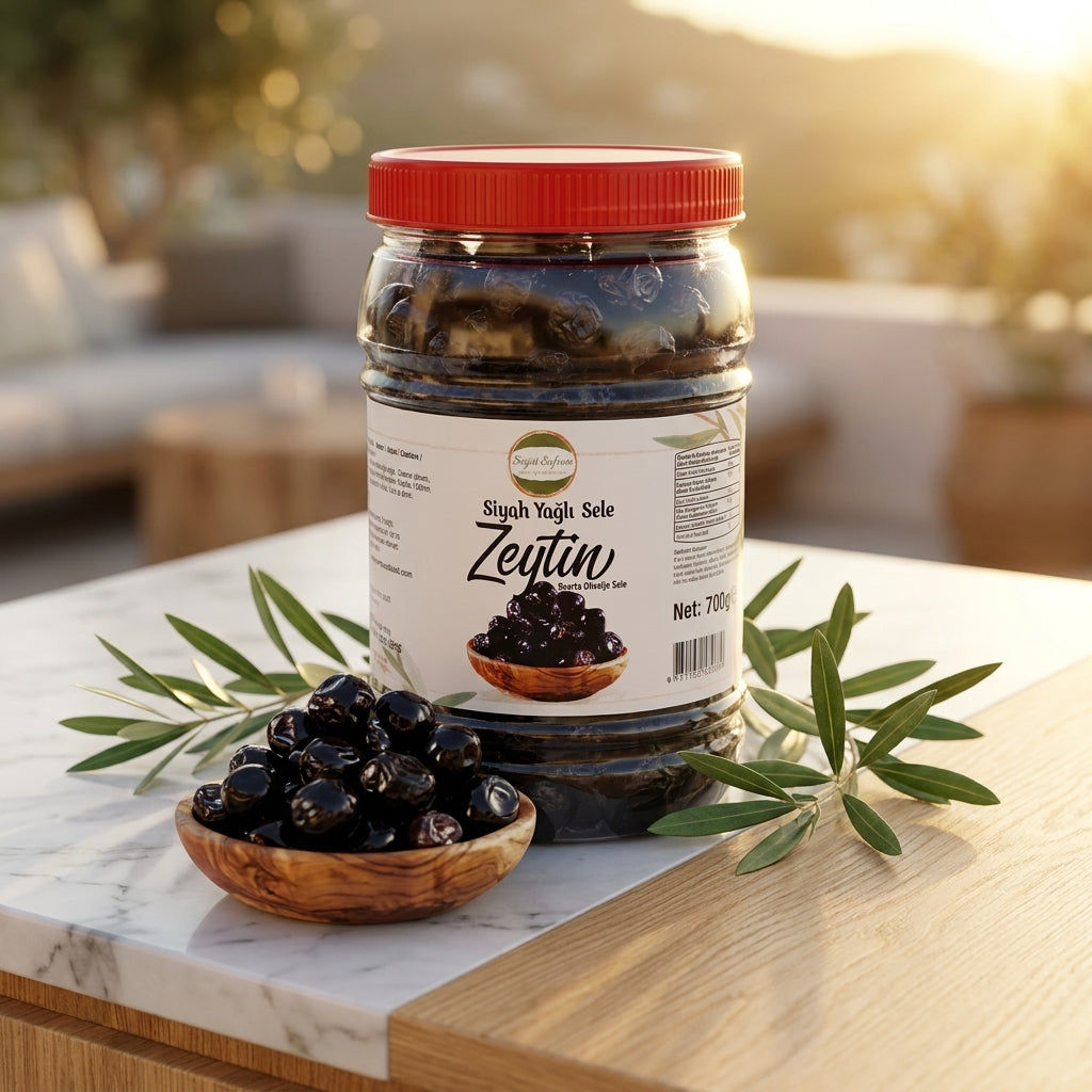 Söğüt Sofrası Zwarte Olijven in Olie (Siyah Yağlı Sele) - 700g